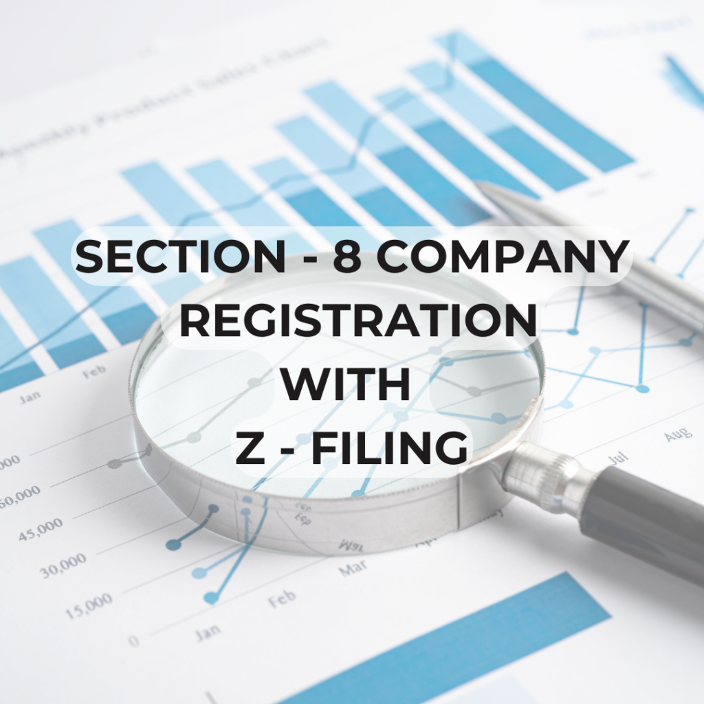 This image is Section - 8 Company registration with ZFiling