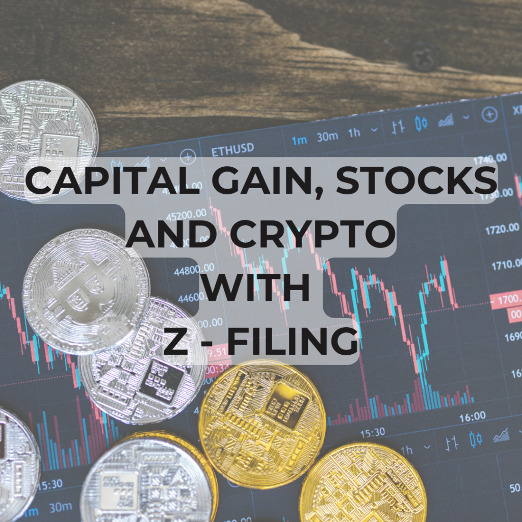 This image is Capital Gain, Stocks and Crypto with zfiling